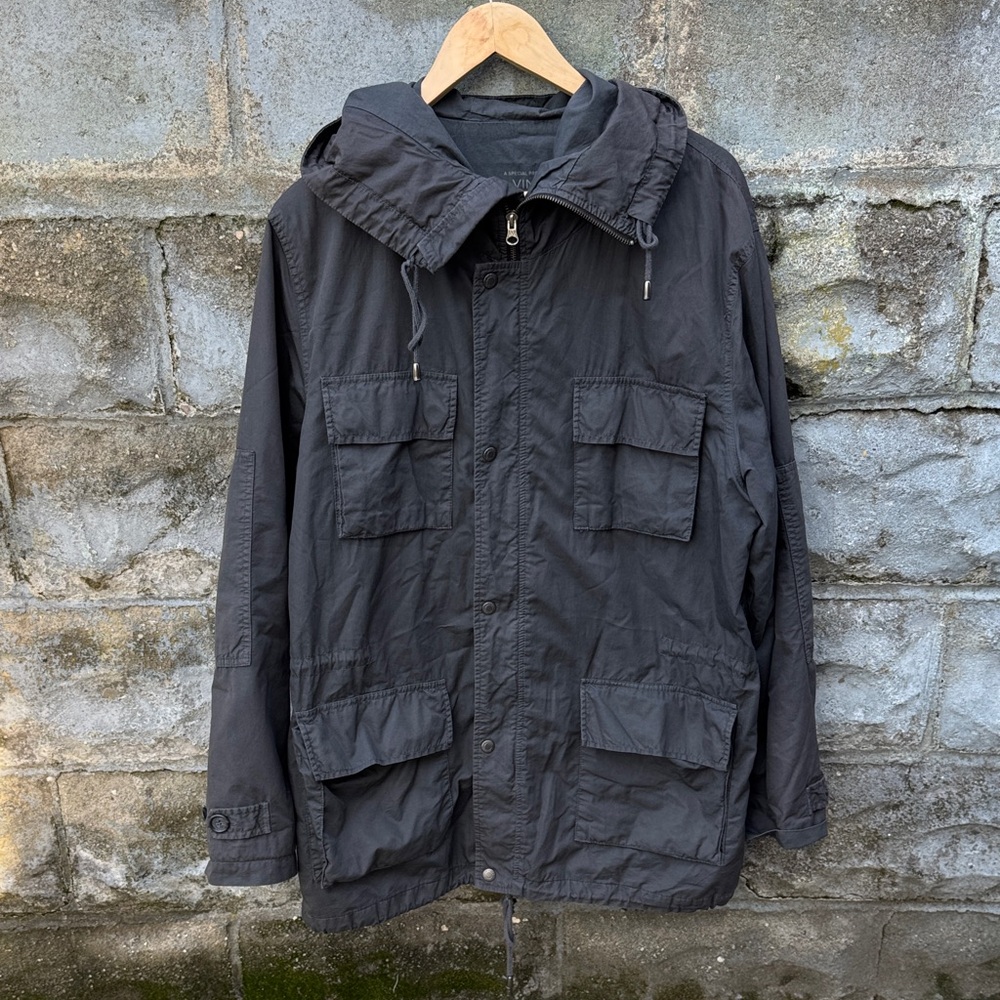 Vince military style field jacket xl gray parka utility